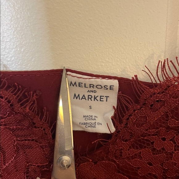 Melrose and Market Burgundy Lace Cami Women’s Small - Picture 2 of 8